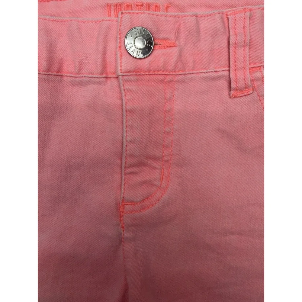 Justice Shorts Girls Size 16 Pink Cut Off Raw Denim Stretch Casual‎ Walking